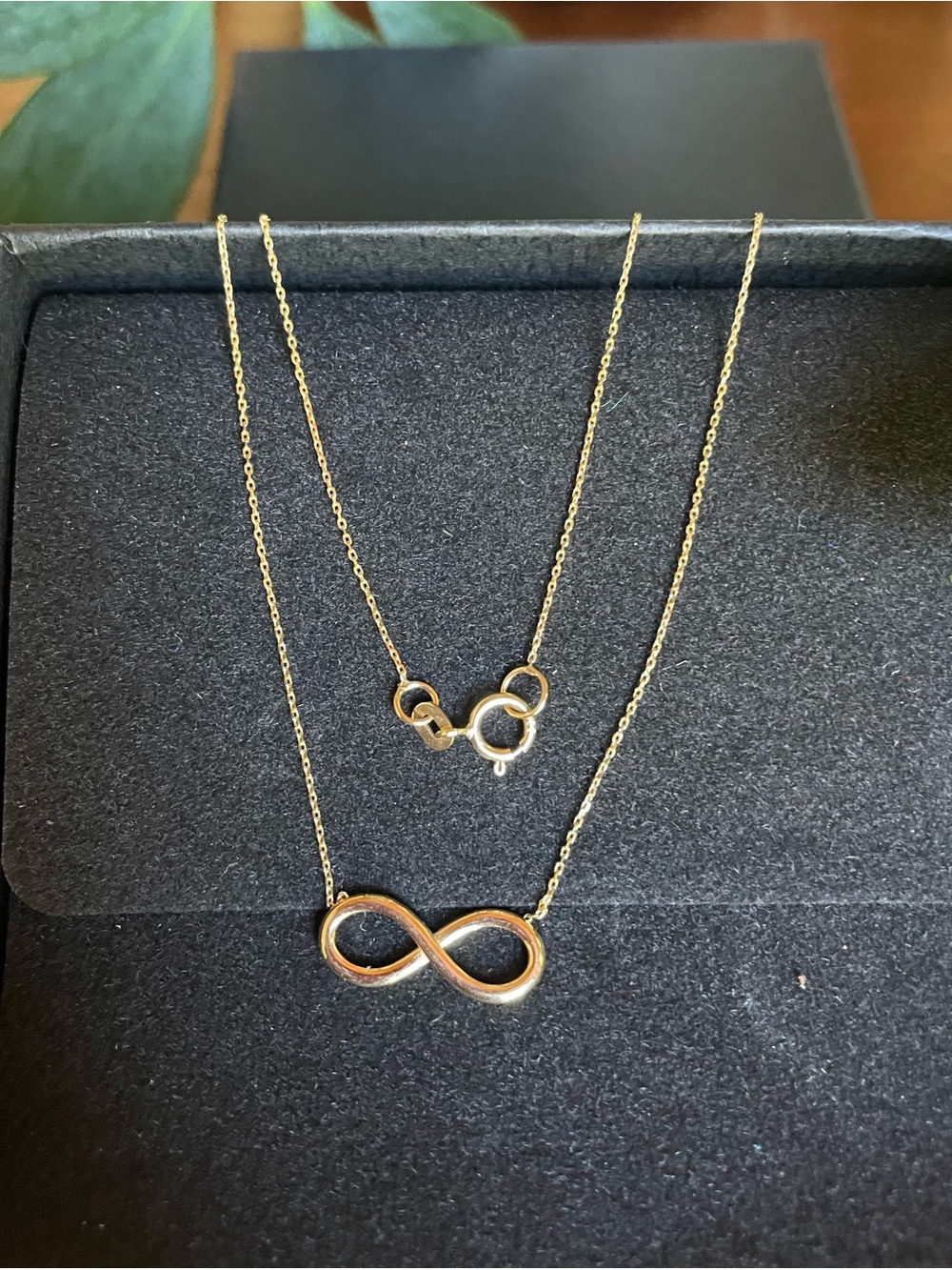 14k Italy yellow Gold Infinity PendantNecklace